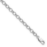 Amore La Vita Sterling Silver Rhodium-plated Polished 5.25mm Oval and Round L...