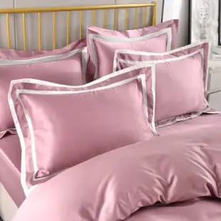 Betrise楓丹-粉 雙人 頂級500織紗長纖精梳匹馬棉四件式薄被套床包組