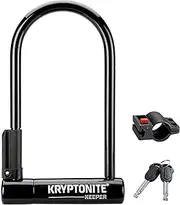 Kryptonite Keeper Standard Bike U-Lock, Heavy Duty Anti-Theft Bicycle U Lock Sold Secure Silver, 12mm Shackle with Mounting Bracket and Keys for Bike, Motorcycle, Scooter, Bicycle, Door, Gate, Fence
