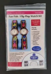 Sudberry House Fish/Flip Flop Watch Machine Embroidery Cross Stitch Kit NEW