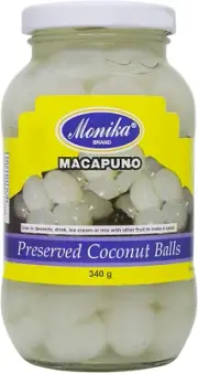 Monika Sweet Macapuno Balls in Heavy Syrup, 340 g