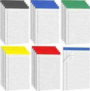 Dunzoom 20 Pack Colored Lined Legal Pads 30 Sheets Per Ruled Writing Note Pads 8.5x11 Inch Tearable Thick Paper Notebooks to Do List Notepads for College School Office Business