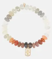 [Sydney Evan] Sydney Evan 14kt gold and moonstone bracelet with diamonds One Size gold