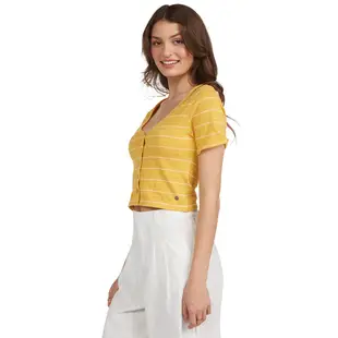 ROXY - UNCOMPLICATED MIND STRIPE 短袖上衣 黃色 女裝