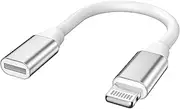 Lightning Male to Lightning Female Charger Adapter,[MFi Certified]10cm Short iPhone Extension Charging Cable Cord Connector Converter Dongle Compatible with iPhone 14 13 12 11 XS XR X 8 7 6