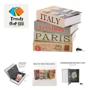 4 Pcs Set Large Book-Safe Lock-Box: World Renowned Views, Large Hidden Storag...
