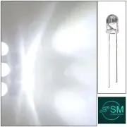 100pcs 4mm COOL WHITE Leds Light Emitting Diode Clear Round Head LED NO Edge