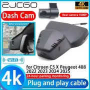 4K UHD Wifi DVR Dash Cam Camera for Citroen C5 X Peugeot 408 2022 2023 2024 2025