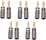 GAROZATION 10Pcs Banana Connectors for Speaker Wire Plated Audio Jack Secure Double Screw Design Compatible with Wire for Receivers and Amplifiers