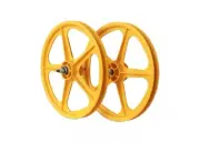 SKYWAY Tuff II Sealed Bearing Old School BMX Wheelset Yellow 20"