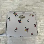 Coach Billfold Wallet With Floral Print Brass/Chalk Multi