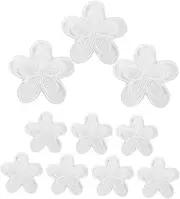 SMASOLO 10pcs White Organza Lace Patches Self-Adhesive No-sew Embroidered Flower Appliques for Clothing Skirts Lace Repair