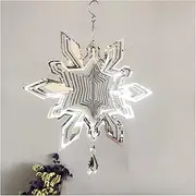 Wind Chimes Wind Chimes Ornaments Christmas Snow Wind Spinner Garden Decoration Outdoor Decoration Home Metal Amulet Wind Chimes Outdoor (Color : Silver, Size : 25x31cm)