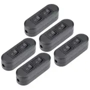 Inline Cord Switch AC 250V 6A Duplex On-Off Rocker Switch for Lamp Light 5pcs