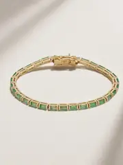 [KOLOURS JEWELRY] KOLOURS JEWELRY - 14-karat Gold Emerald Tennis Bracelet - Green - 16 16 Green