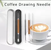 Coffee latte foam art pen needle stainless barista tool stainless steel pen