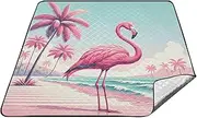 Joitme Tropical Flamingo Pink Outdoor Waterproof Mat, Large Picnic Blankets, Tanning Blanket