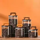 Condiment Storage Glass Jars Wooden Handle Lid Food Container Storage Jar Home