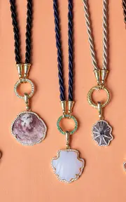 [Jenna Blake] 18K Yellow Gold Silk And Diamond Necklace