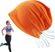 [Generic] Turban Beanie Running Cap | Quick Dry Cycling Cap - Soft, Cooling Hat, Quick-Drying Safety Helmet Sweatband for Running, Climbing and , Orange1, orange1