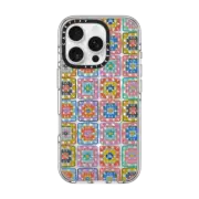 iPhone 16 Pro Clear Case MagSafe Compatible Grannie Squares by Oh So Graceful