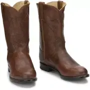 JUSTIN BOOTS MEN'S 3163 JACKSON 10" ROPER MEDIUM ROUND TOE BOOT, SIZE 11.5 EE