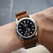 Leather ZULU Watch Strap - Dark Brown Waxed Leather ZULU Watch Band