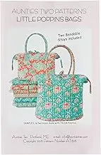 Aunties Two Little Poppins Bag Sewing Pattern with Two Bag Stays, Assorted