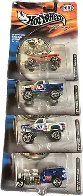 2001 Hot Wheels Racing-4 Cars-#1, #2,and 2 #3.