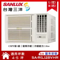 在飛比找誠品線上優惠-【SANLUX 台灣三洋】 4-6坪變頻R32冷暖窗型冷氣(