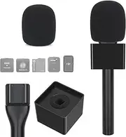 YOUSHARES Lavalier Microphone Handle for RODE Wireless GO/GO 2/ME/Pro & DJI Mic 1/2 – Includes Mic Flag & Foam Windscreen