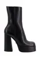 Leather ankle boots with plateau - VERSACE - Black