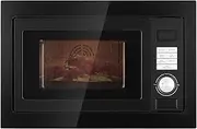 SMETA Built In Microwave Oven 25L, Integrated Microwave Oven, 900W Microwave, 1000W Grill, Frame Included with Auto Defrost, Glass Turntable and 8 Auto Programs high temperature - In Stainless Steel