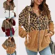 Women Jacket Patchwork Warm Leopard Patchwork Women Jacket Fashion