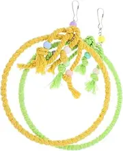 VICASKY Bird Parrot Swing Toys 2pcs Cotton Rope Bird Swing Loop Parakeet Cockatiel Cage Accessories for