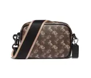NWT COACH Camera Bag 16 With Horse And Carriage Print Black Brown 89401