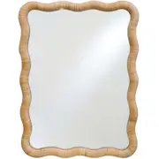 LVD Rattan/MDF Wrap Waves Mirror Home/Office/Room Wall Decor Rect 40x80cm