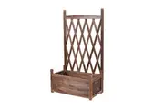 Vibe Geeks Lattice Raised Garden Bed Wooden Planter Box with Trellis