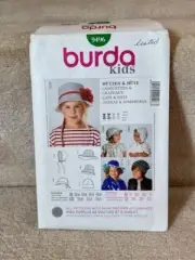 Burda Kids Sewing Pattern 9496 Girls Caps Hats Uncut FF