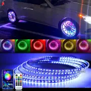 4x 15.5" LED Wheel Ring Rim Lights Bluetooth RGB Color Chasing Brake&Turn Signal