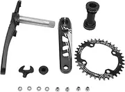 Cycle Hollow Integrated Crank, Aluminum Alloy Cycle Crankset Central Shaft Single Disk, Multifunction Hollow Integrated Drive Crank Set for Cycling Accessories