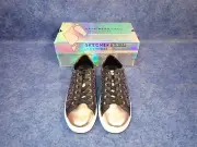 NEW Skechers Goldie Lace Up Sneakers Light Catchers Black/Gold Women's 7.5