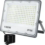 150W LED Flood Light Warm White, Outdoor Security Lights Wall Lighting Fixtures 3000K 15000LM Illumination, IP66 Waterproof Projects for Garage, Warehouse, Pathway, Yard (1 Pack)
