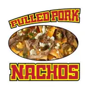Food Truck Decals Pulled Pork Nachoes Restaurant & Food Concession Sign Yellow