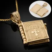 Pendant Christian Miniature Readable Bible Necklace Holy Book Prayer Scriptur...