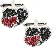 [LIFKOME] Men's Cufflinks Heart Shape Rhinestone Tuxedo Studs Stylish Accessory Zinc Alloy Fashion Jewelry
