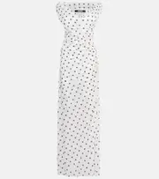 [Jacquemus] Jacquemus Rita draped polka-dot maxi dress UK 10 white