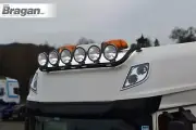 Roof Bar BLACK + LEDs + Round Spots For Mercedes Actros MP5 19+ Classic Space