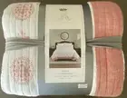 New Rachel Ashwell Shabby Chic Quilt King Cotton White Peach Indian Block Print