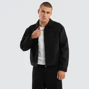 [Nena and Pasadena] Divide Denim Jacket Jet Black